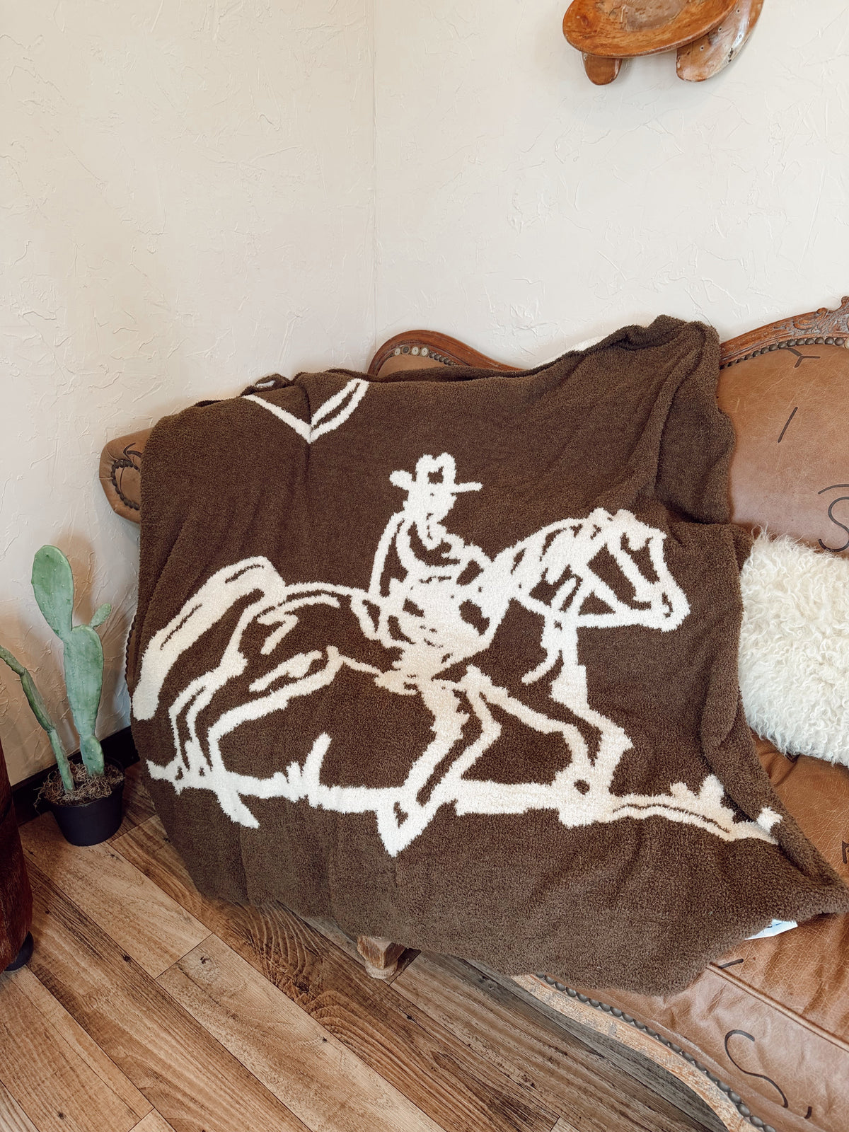 Cowboy Drifter Reversible Throw Blanket