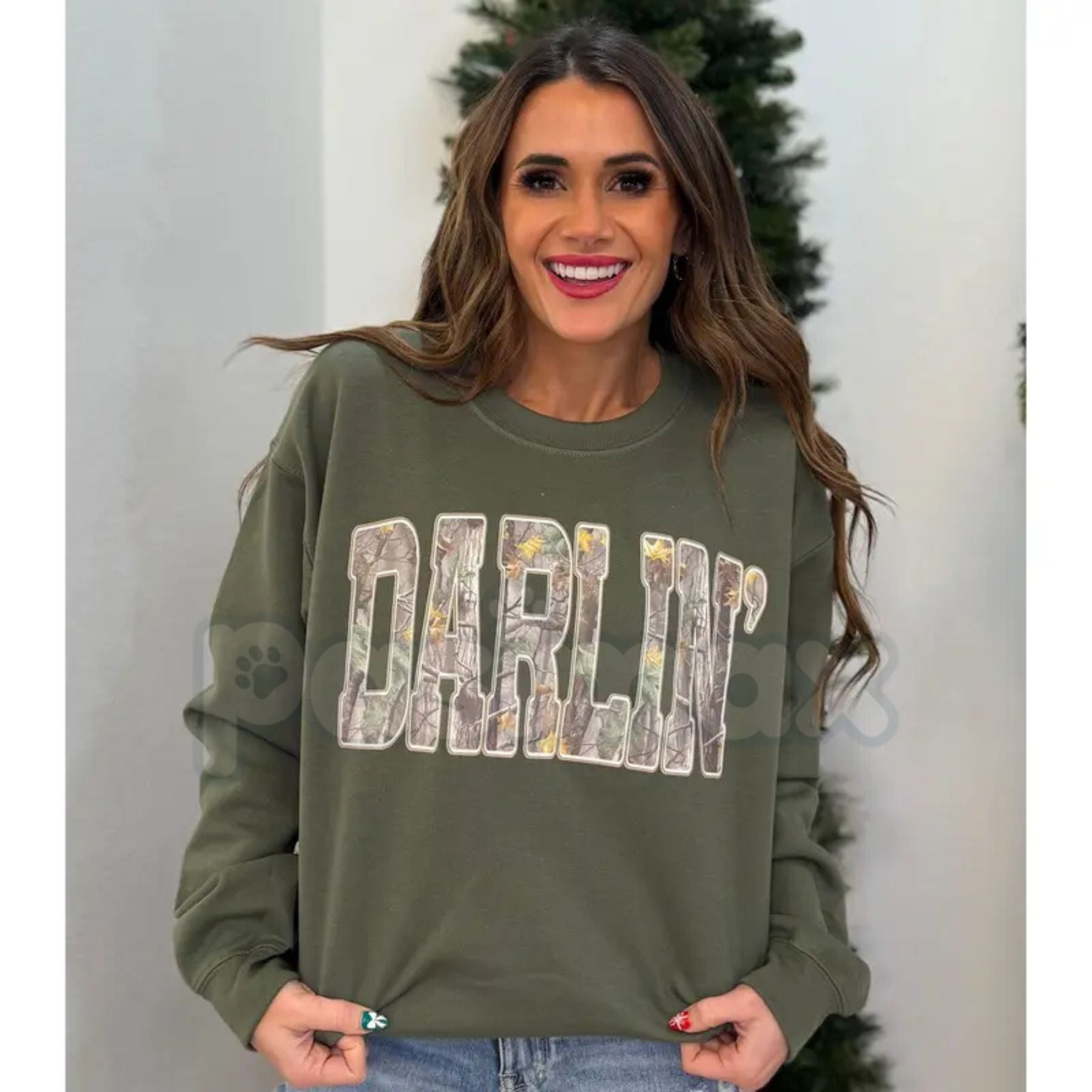 Retro Camo Western Darlin Sweatshirt | Country Distressed Cowboy Quote Shirt | Vintage Camouflage Western Jumper | Nashville Bachelorette Pullover | Oversized Western Graphic Crewneck