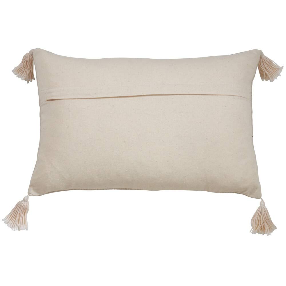 Fennco Styles Bohemian Cord Appliqué Frayed Tasseled 100% Cotton Seat Décor – Variety Color Throw Pillow and Blanket for Couch, Bedroom and Living Room Décor