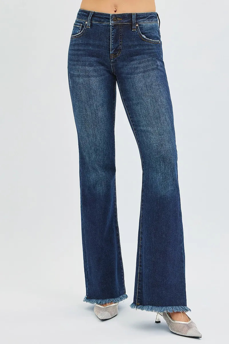 RISEN Tummy Control Mid Rise Flare Jeans