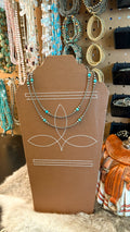 Genuine Turquoise & Graduated Sterling Silver Bead Necklace