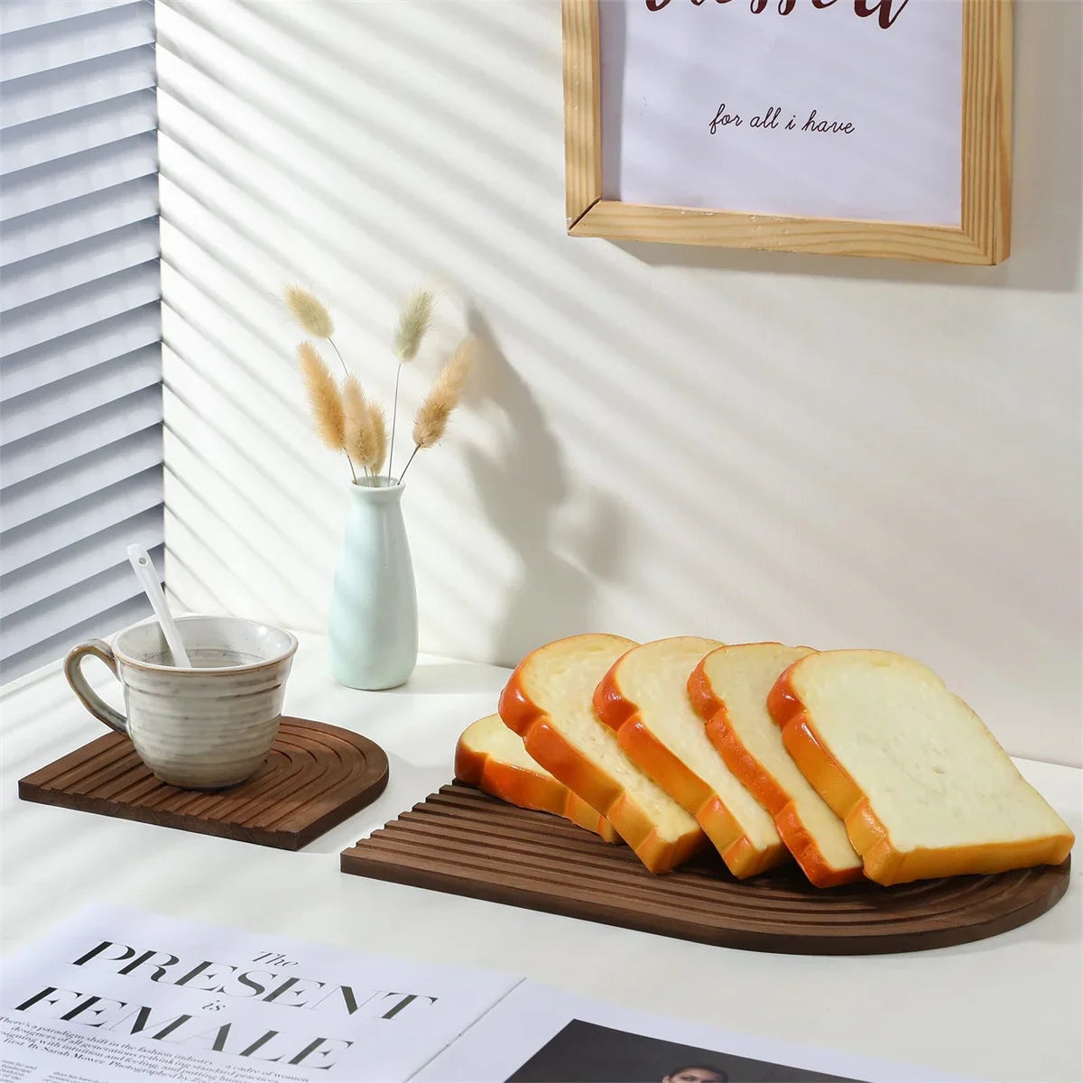 Wooden Wave Arch Shaped Cutting Board Boho Style Decorative Wooden Cutting Board Home Decor for Kitchen Dining Room Living Room