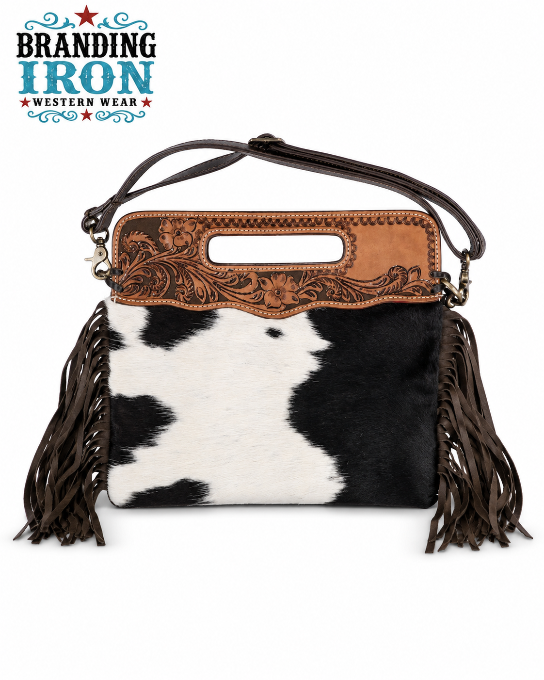 The Betsy Cowhide Fringe Crossbody Purse