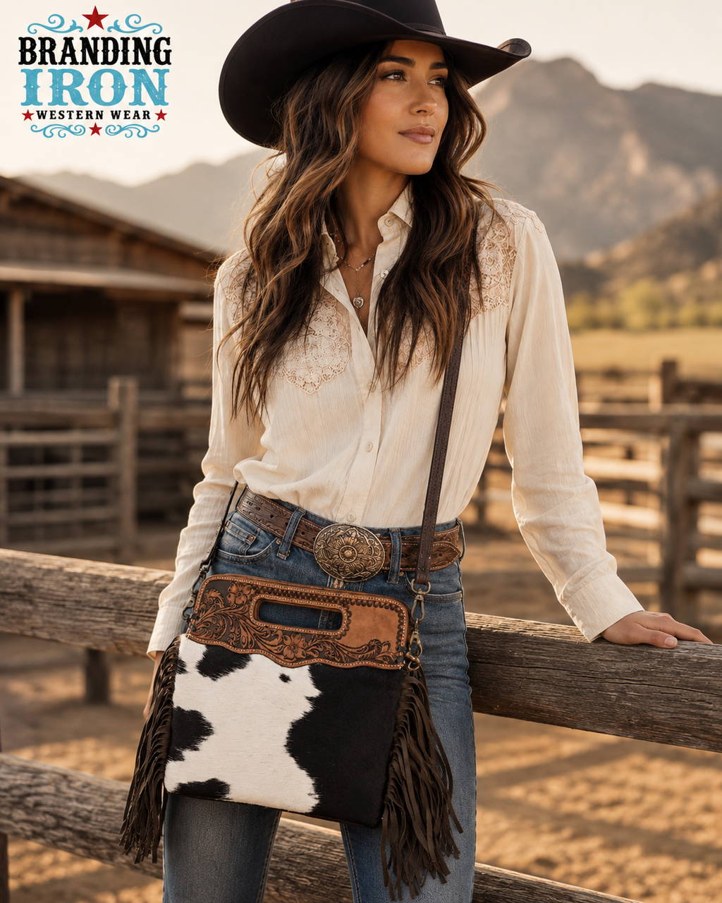 The Betsy Cowhide Fringe Crossbody Purse
