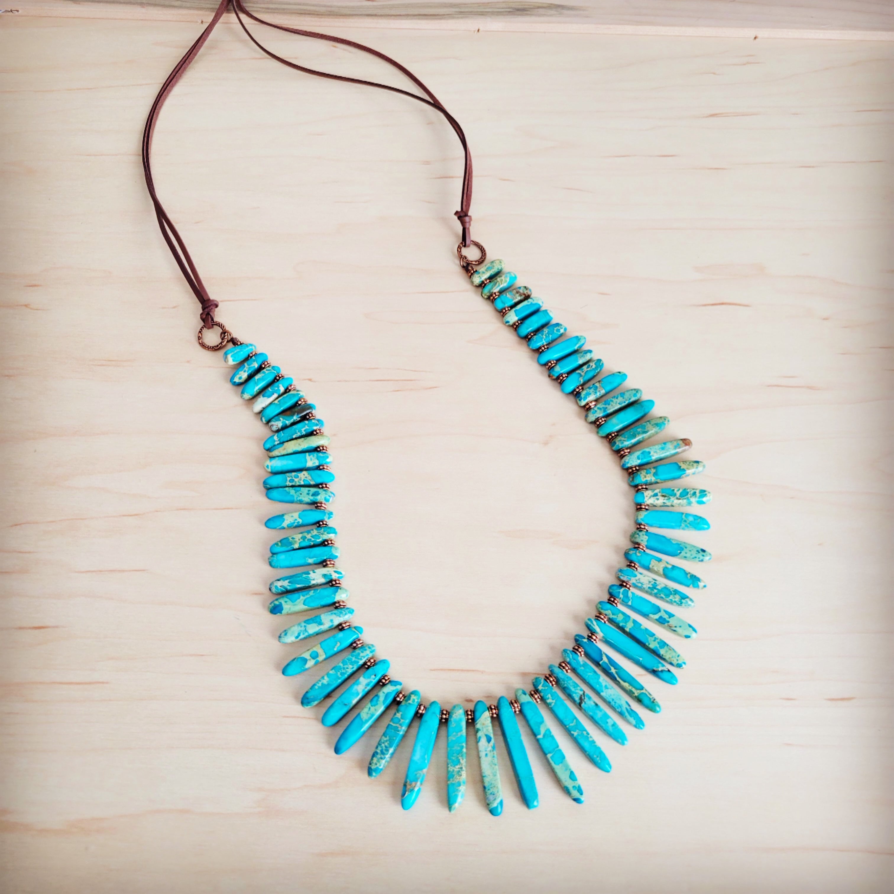 Western Turquoise Regalite Slab Layering Necklace 262k