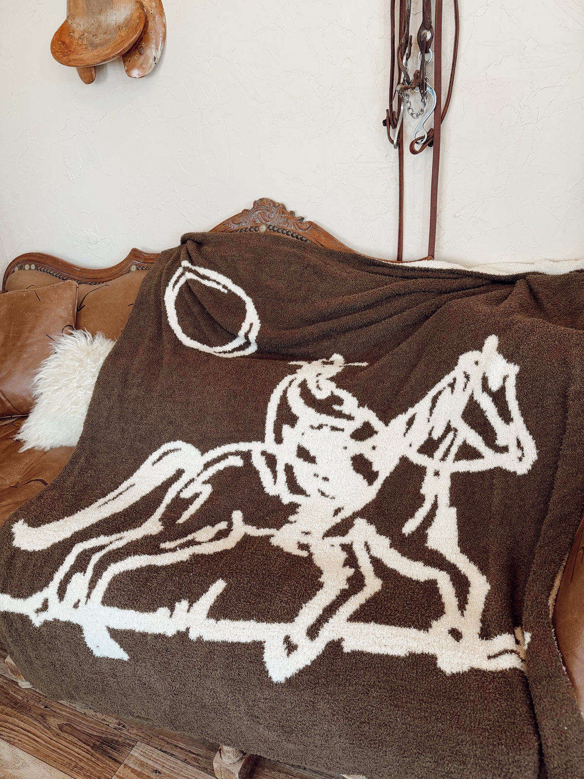 Cowboy Drifter Reversible Throw Blanket