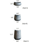 Charcoal Geometric Ceramic Pot — Three Style Options