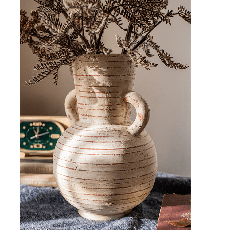 Weathered Terracotta Handled Planter & Vase