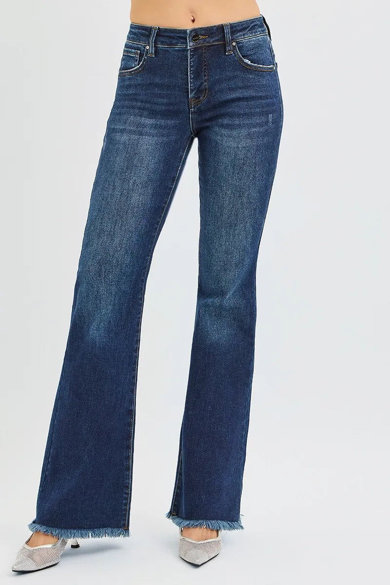 RISEN Tummy Control Mid Rise Flare Jeans