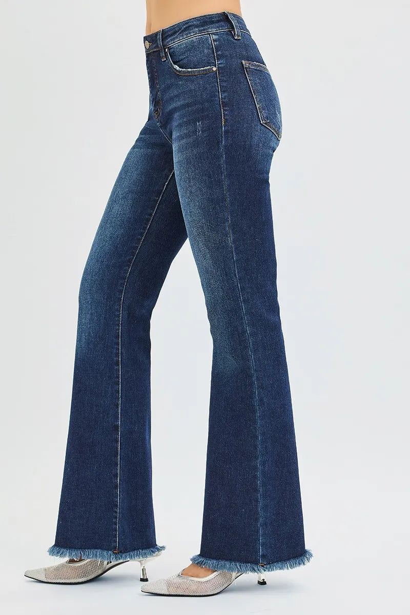 RISEN Tummy Control Mid Rise Flare Jeans