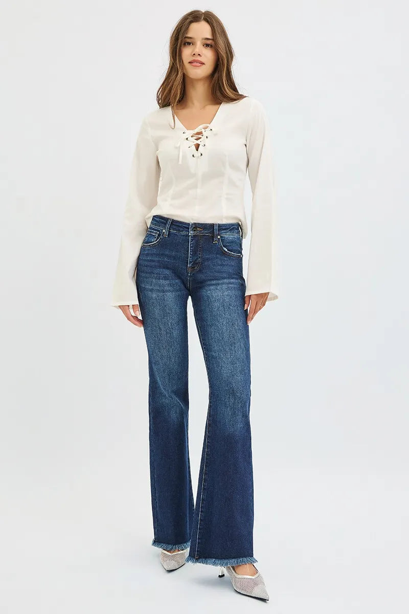 RISEN Tummy Control Mid Rise Flare Jeans